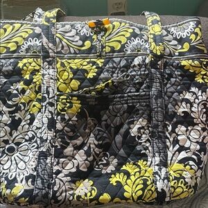 Vera Bradley Black and Yellow Floral Tote